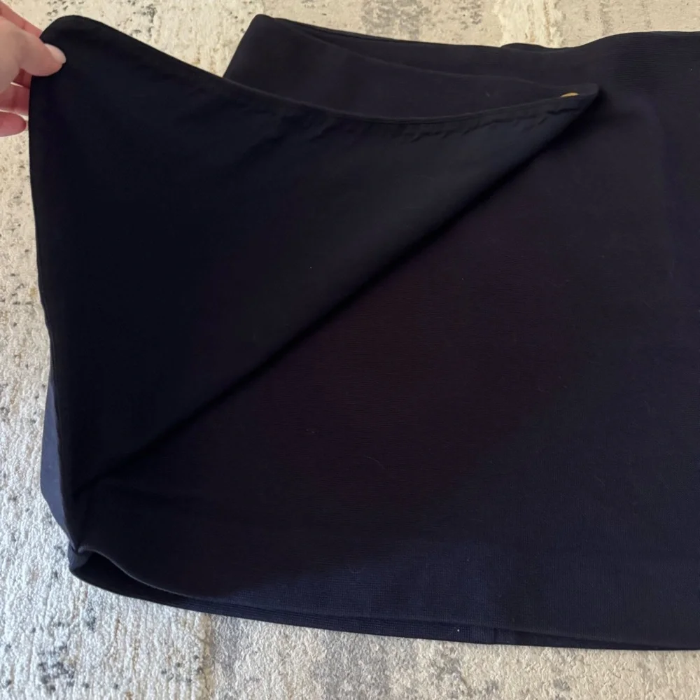 Ann Taylor Loft rich navy faux wrap asymmetrical skirt